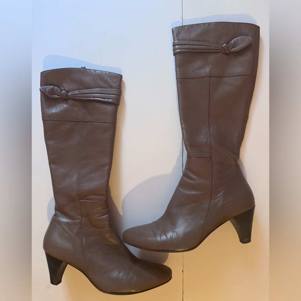 Vintage Gixus Elegant Tan Brown Leather Knee-High Boots  in Size  37 in EUC
